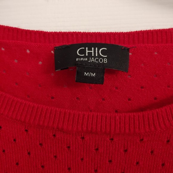 Red & Navy Striped Sweater - Picture 4 of 4